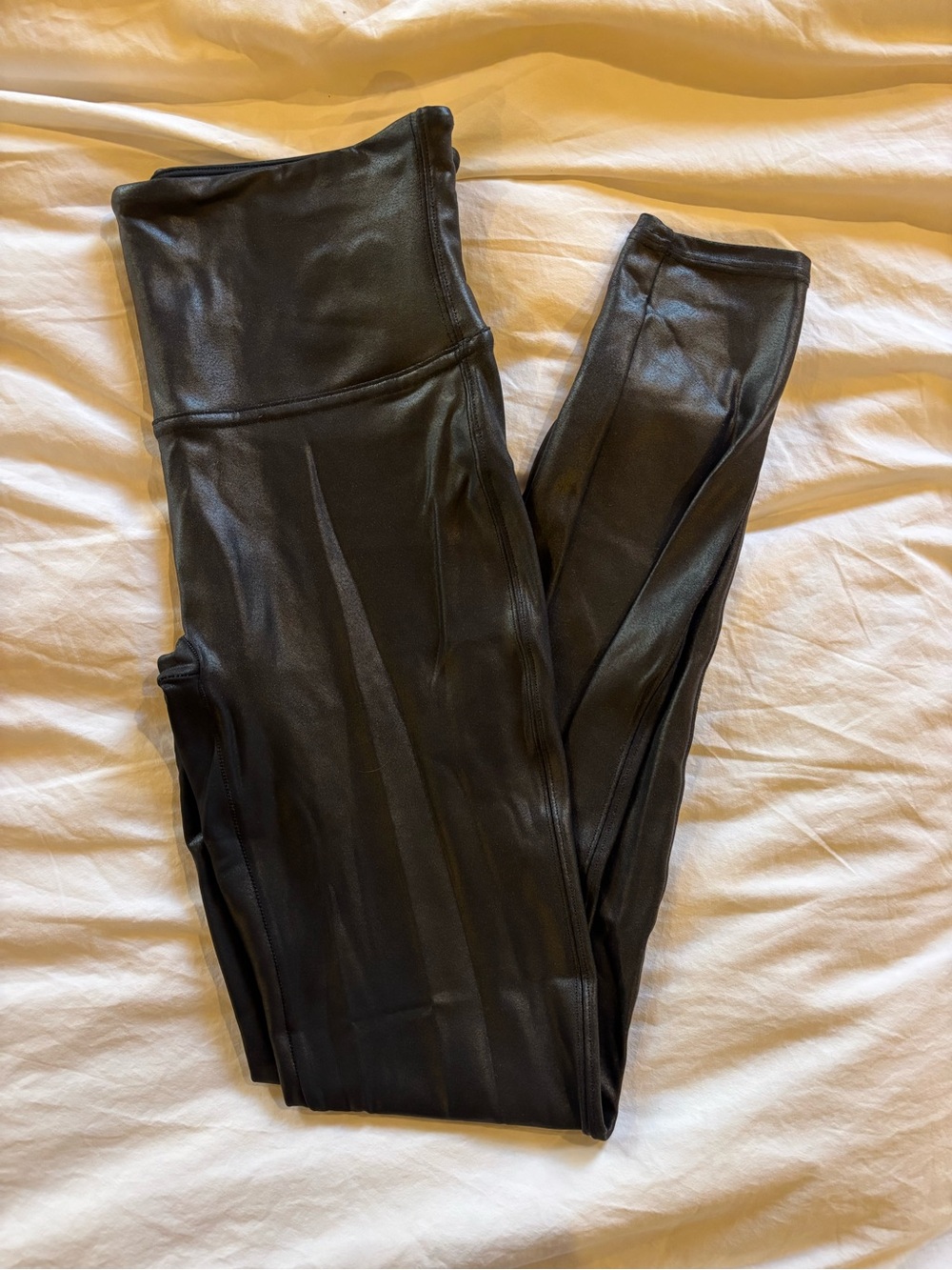 Spanx medium faux leather leggings black